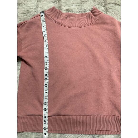 Aerie Women Pink Distressed Crewneck Boxy Sweatshirt Small - Picture 6 of 7